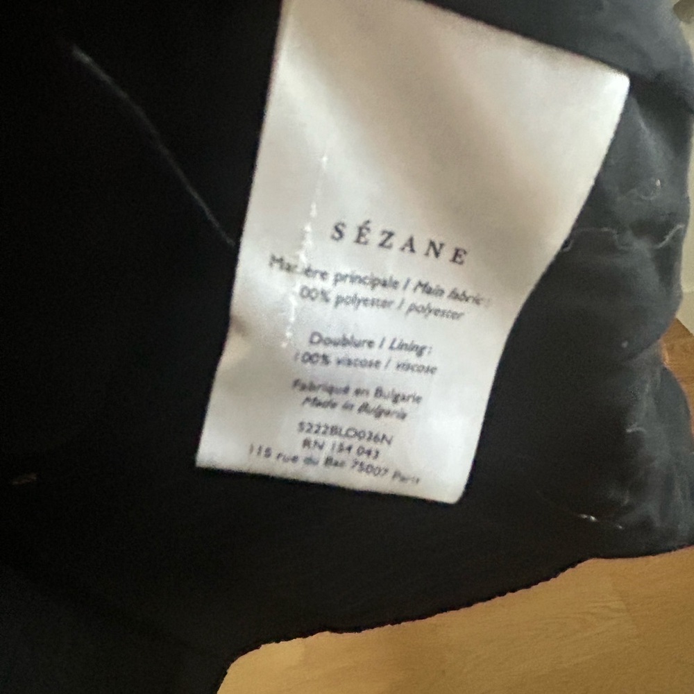 Sezane Annelise Blouse Velours Noir Pois Glitter - Size 40/8 - Picture 5 of 5